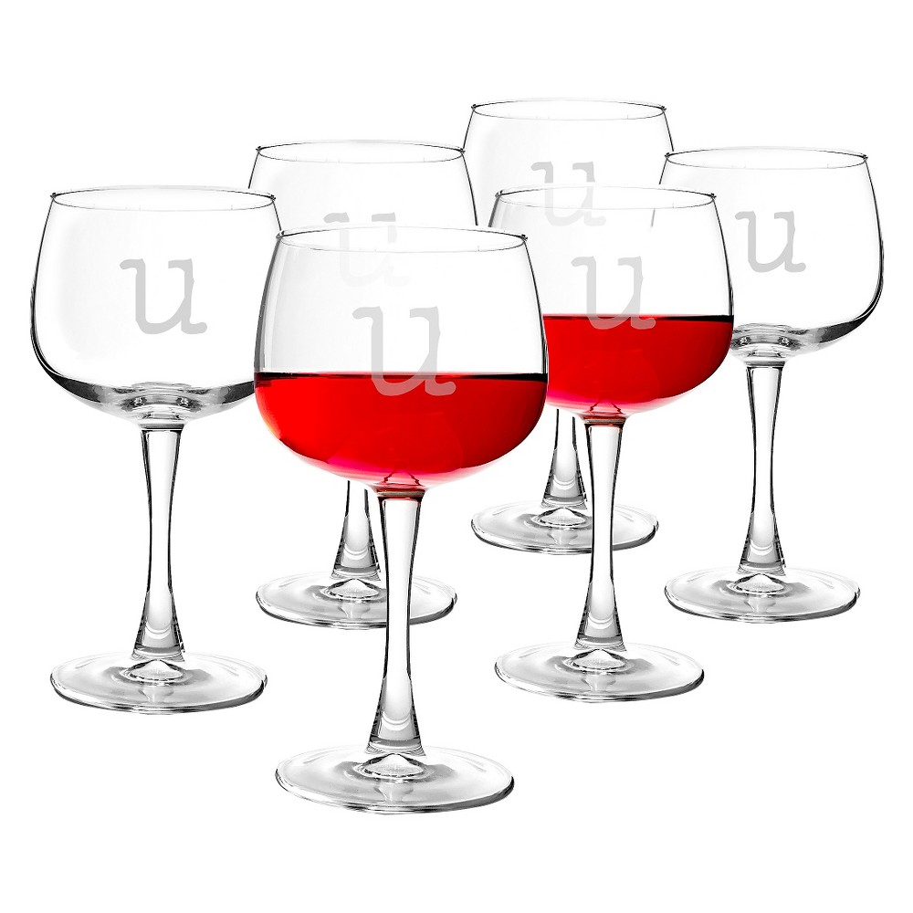 UPC 694546516882 product image for Cathy's Concepts Personalized 13oz. Red Wine Glasses (Set of 6)-U, Clear | upcitemdb.com