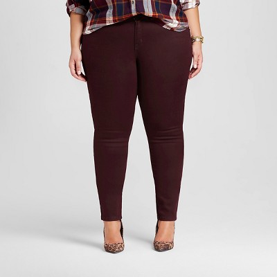 burgundy jeans plus size