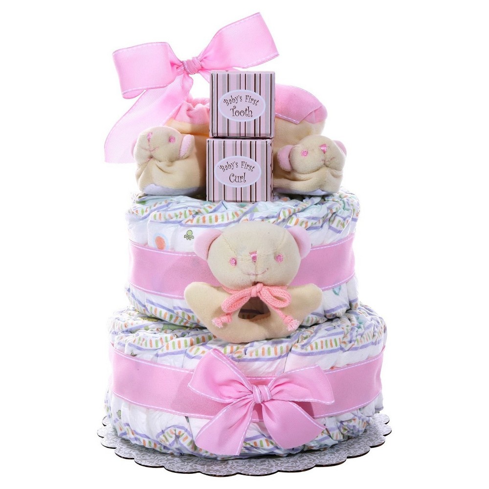 Baby Cakes 2 Tier Diaper Cake, Girl