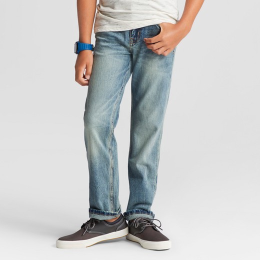 Boys' Straight Fit Jean Cat & Jack Light Wash Target
