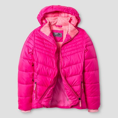 champion pink puffer jacket