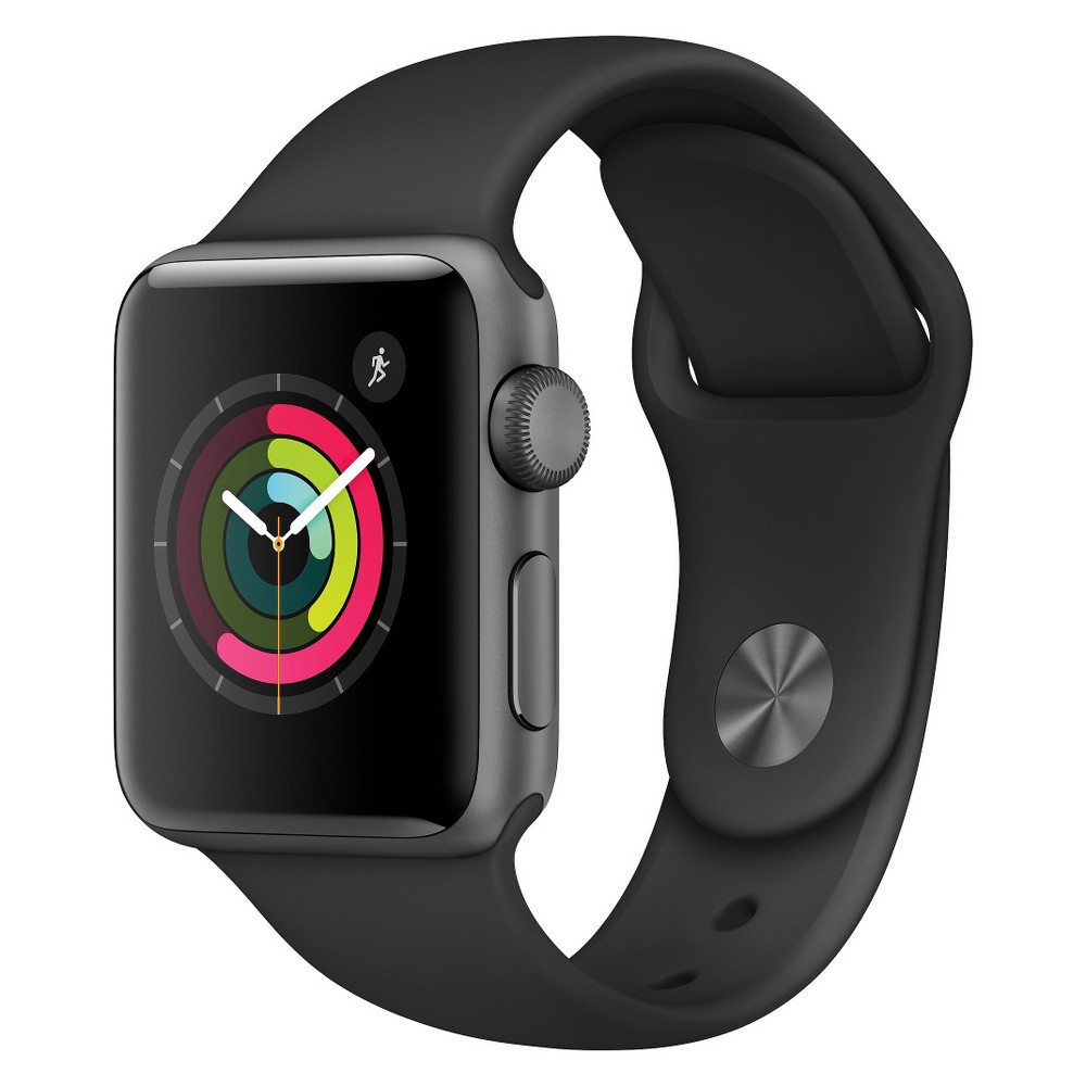 UPC 190198209825 product image for Apple Watch Series 2 38mm Space Gray Aluminum Case with Black Sport Band, Blue | upcitemdb.com