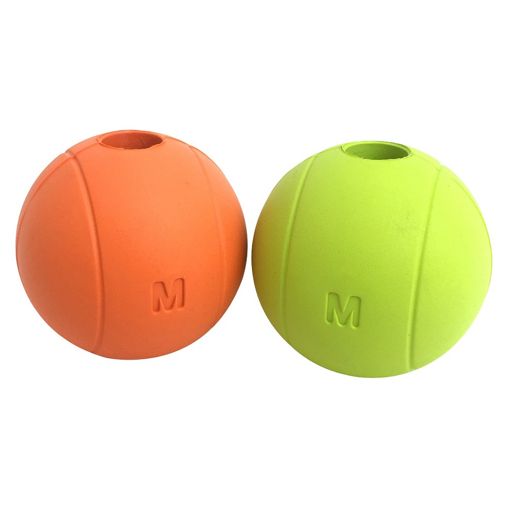 2pk Dog Toy Balls - Orange/Lime (Orange/Green) - Boots & Barkley