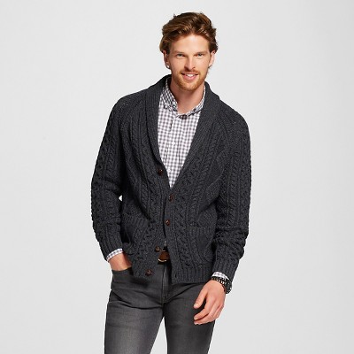 Mens Cable Knit Cardigan Gray Medium - Merona™ – Target Inventory ...