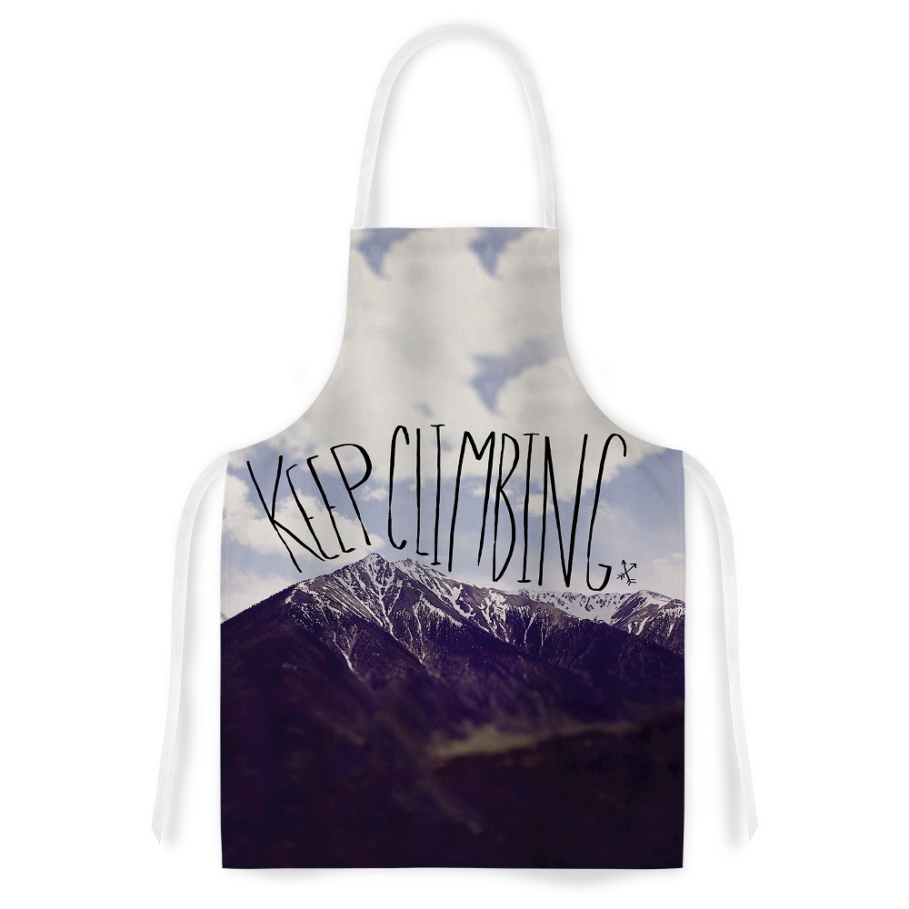 Cooking Apron Leah Flores "Keep Climbing" Brown/Green (31" X 36") - Kess Inhouse, Multi-Colored