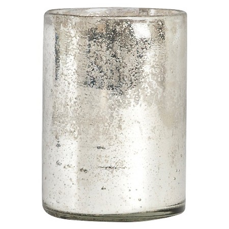 Silver Glass Octagonal Hurricane 5x7