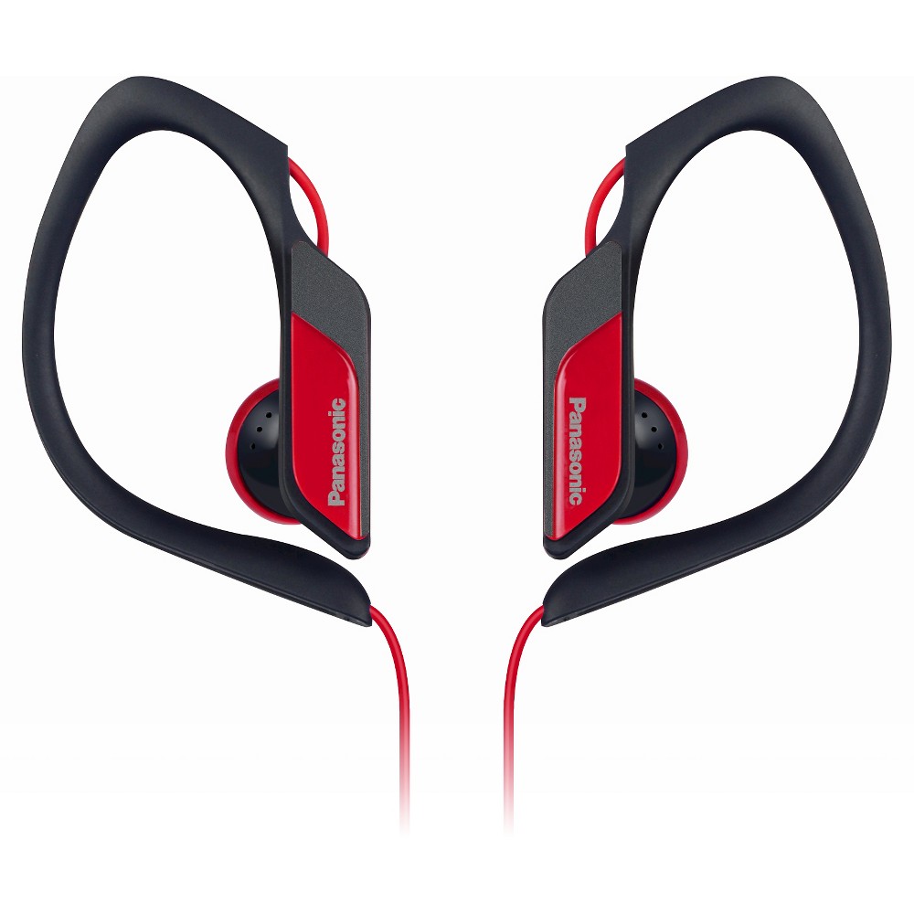 Panasonic Water-Resistant Sports Clip Earbud Wired Headphones - Red