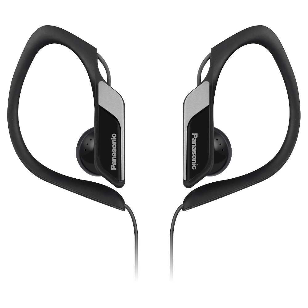 Panasonic Water-Resistant Sports Clip Wired Headphones with Smartphone Controller and Microphone - Black