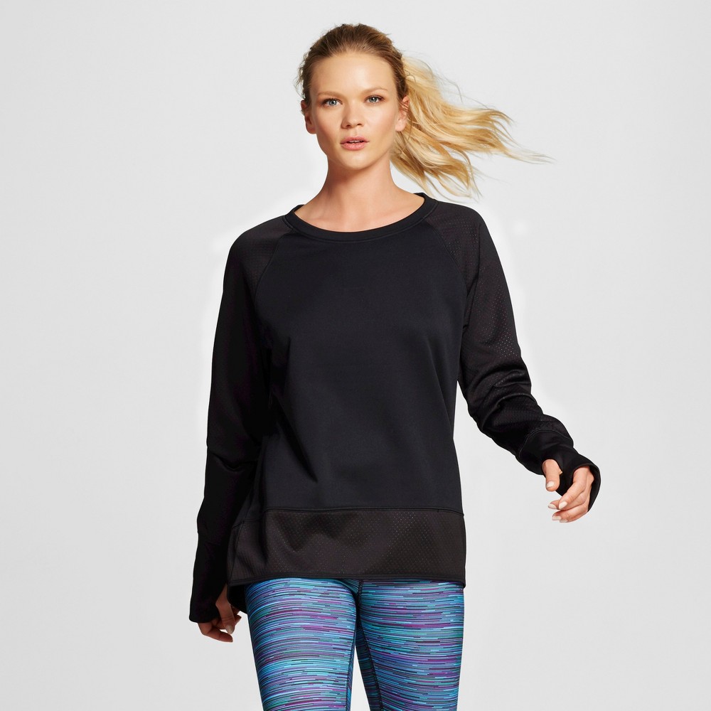 Womens Activewear Sweatshirt - Black L - C9 Champion