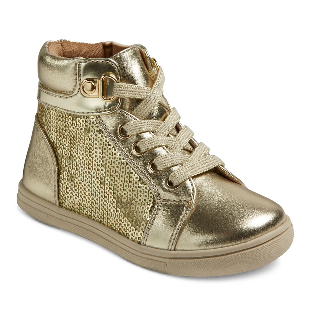 Toddler Girls Rachel Shoes Retro Jogger Sneakers - Gold Sequins 6