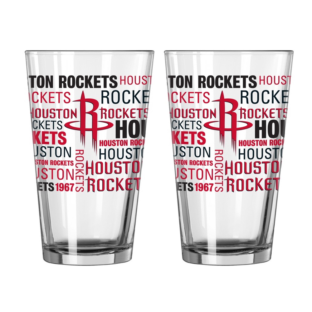 NBA Houston Rockets Boelter 16oz Spirit Pint Glass 2pk