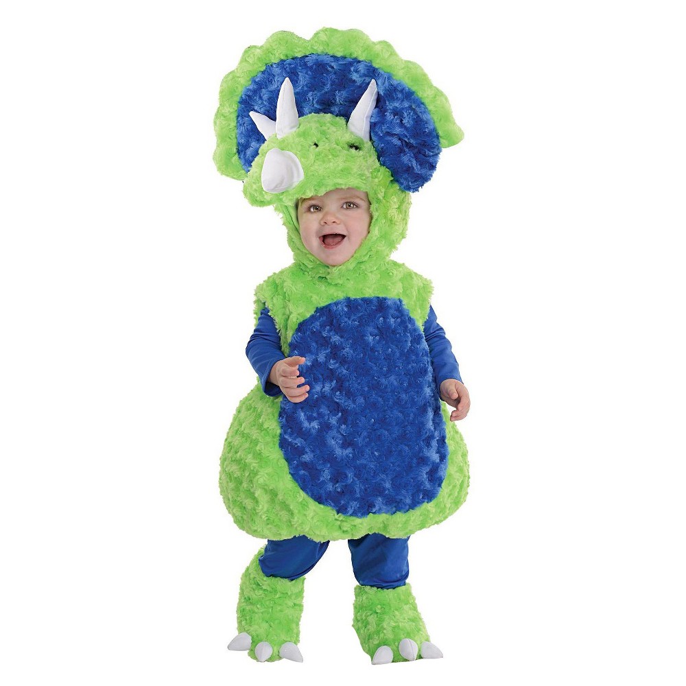 Kids Triceratops Costume - S(4-6), Kids Unisex, Multi-Colored