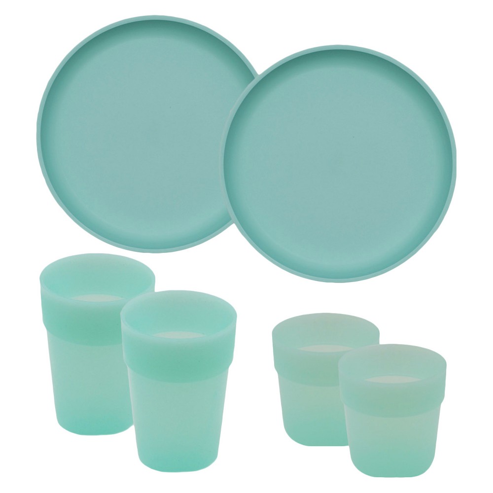 Kids Tableware Set Seafoam 6 Piece - Pillowfort