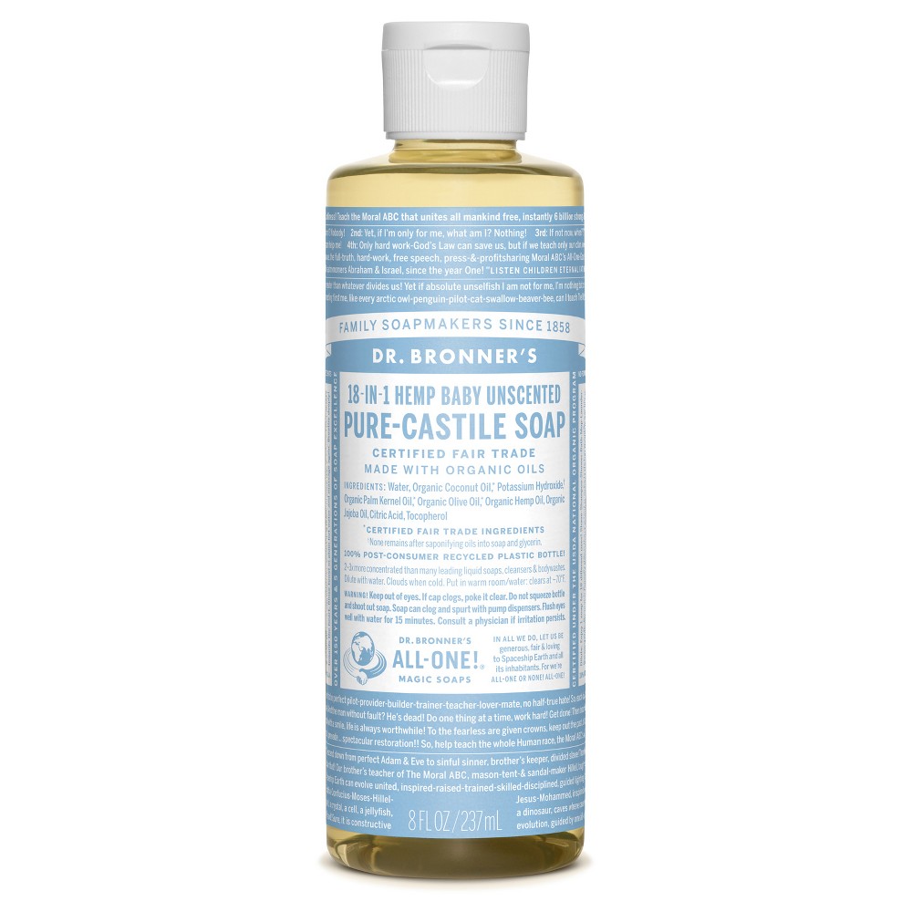 UPC 018787772089 product image for Dr. Bronner's Baby-Unscented Pure-Castile Liquid Soap - 8oz | upcitemdb.com