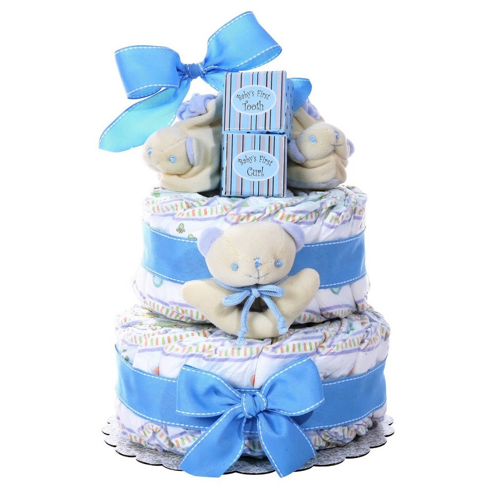 Baby Cakes 2 Tier Diaper Cake, Boy