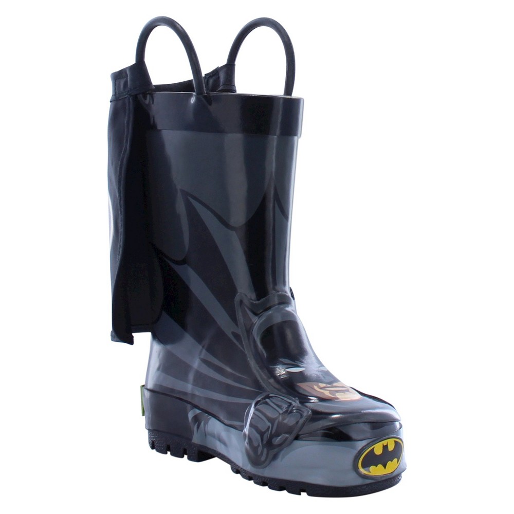 Batman Toddler Boys Rain Boots - Black 12