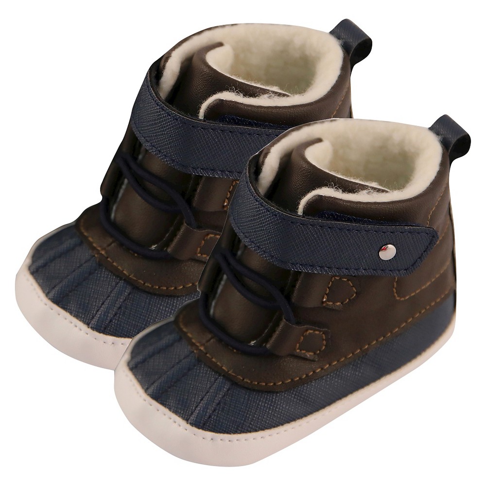 Baby Boys Rising Star Sherpa Lining Boot Crib Shoes Blue 6-9M