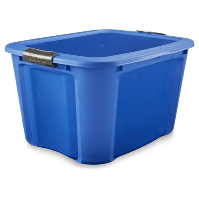 14gal Locking Lid Box Blue/White - Bella Storage – BrickSeek