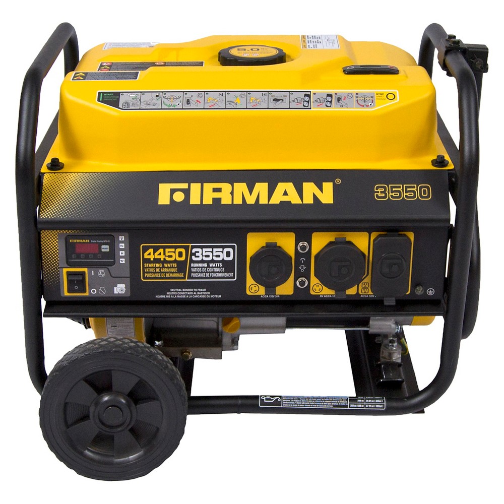 3550/4450 Watt Gas Powered Portable Generator With Wheel Kit And Cover - Firman Power