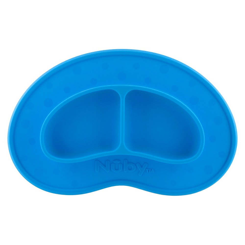 Nuby Silicone Sectioned Feeding Mat Blue, Multi-Colored