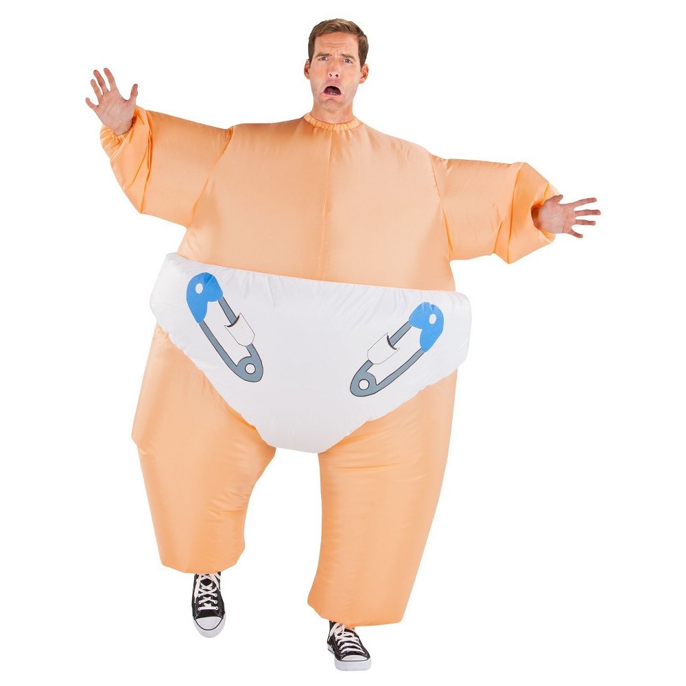 Sumo Baby Inflatable Adult Costume One Size Fits Most, Adult Unisex, Tan