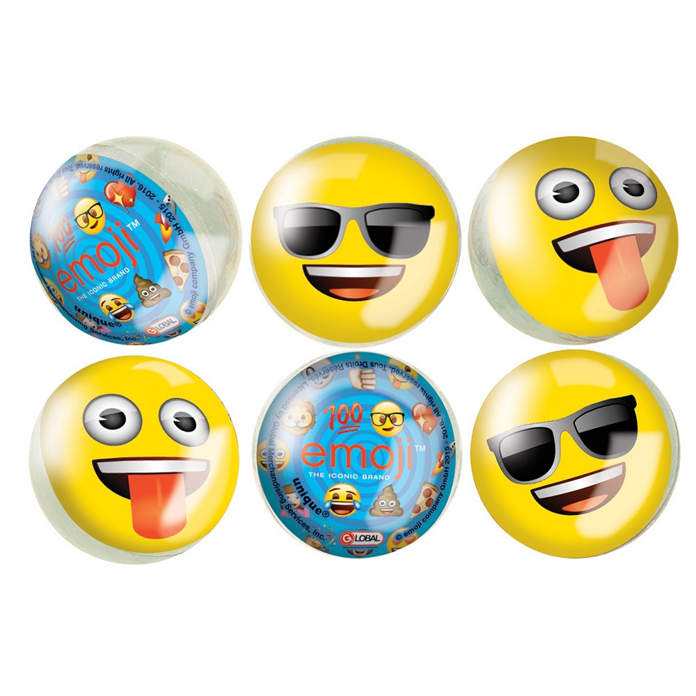 6ct Emoji Bounce Balls, Party Favor