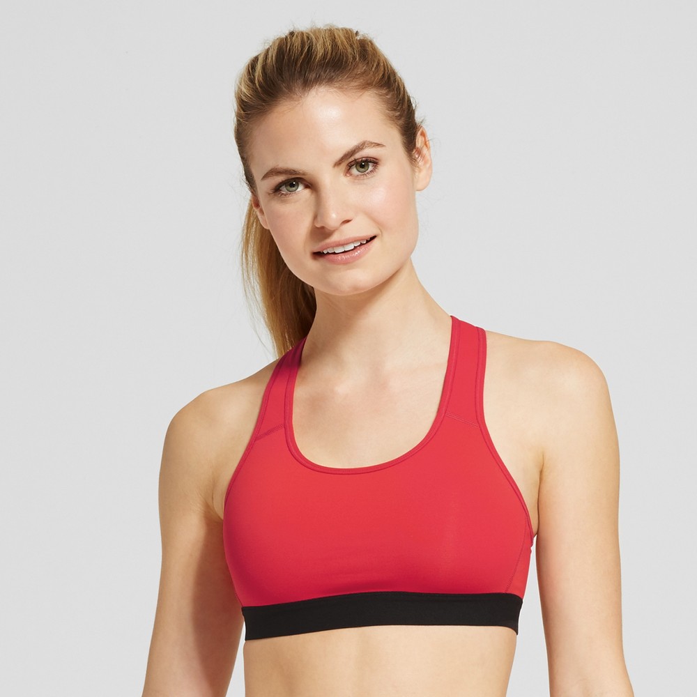 Womens Power Core Compression Racerback Sports Bra - C9 Champion Red Spark M