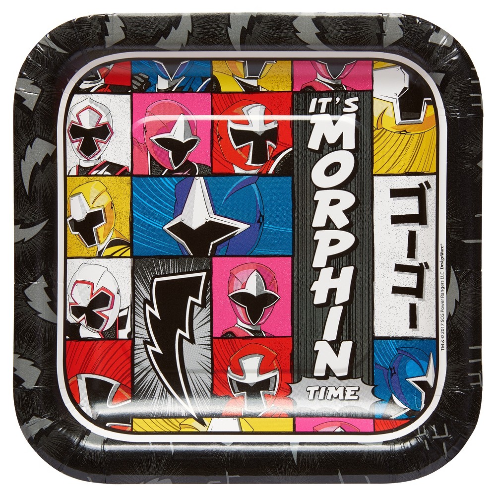 8ct Power Rangers Rectangle Snack Plate