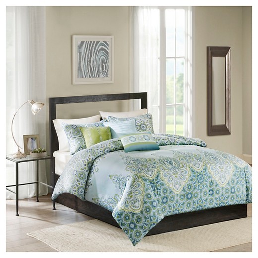 Amira Paisley Medallion Duvet Cover Set Blue - 6pc : Target