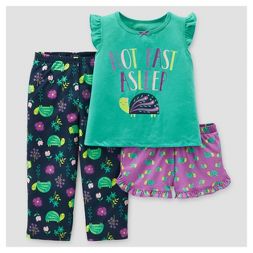 Baby Girls' 3pc Turtles Pajama Set - Just One You™ Made by Carter's®