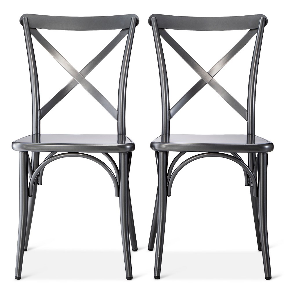 French Metal Bistro Chair - Matte Charcoal (Set of 2) - The Industrial Shop