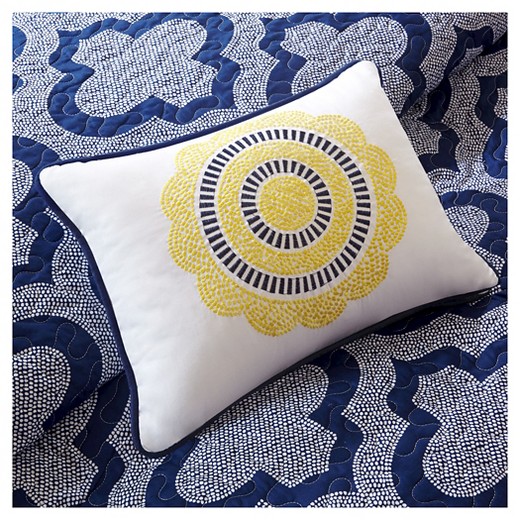 Ashley Medallion Quilted Coverlet Set (Twin/Twin Extra Long) 4pc Navy