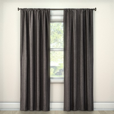 Photo 1 of 63"x42" Heathered Thermal Room Darkening Curtain Panel Dark Gray - Room Essentials™