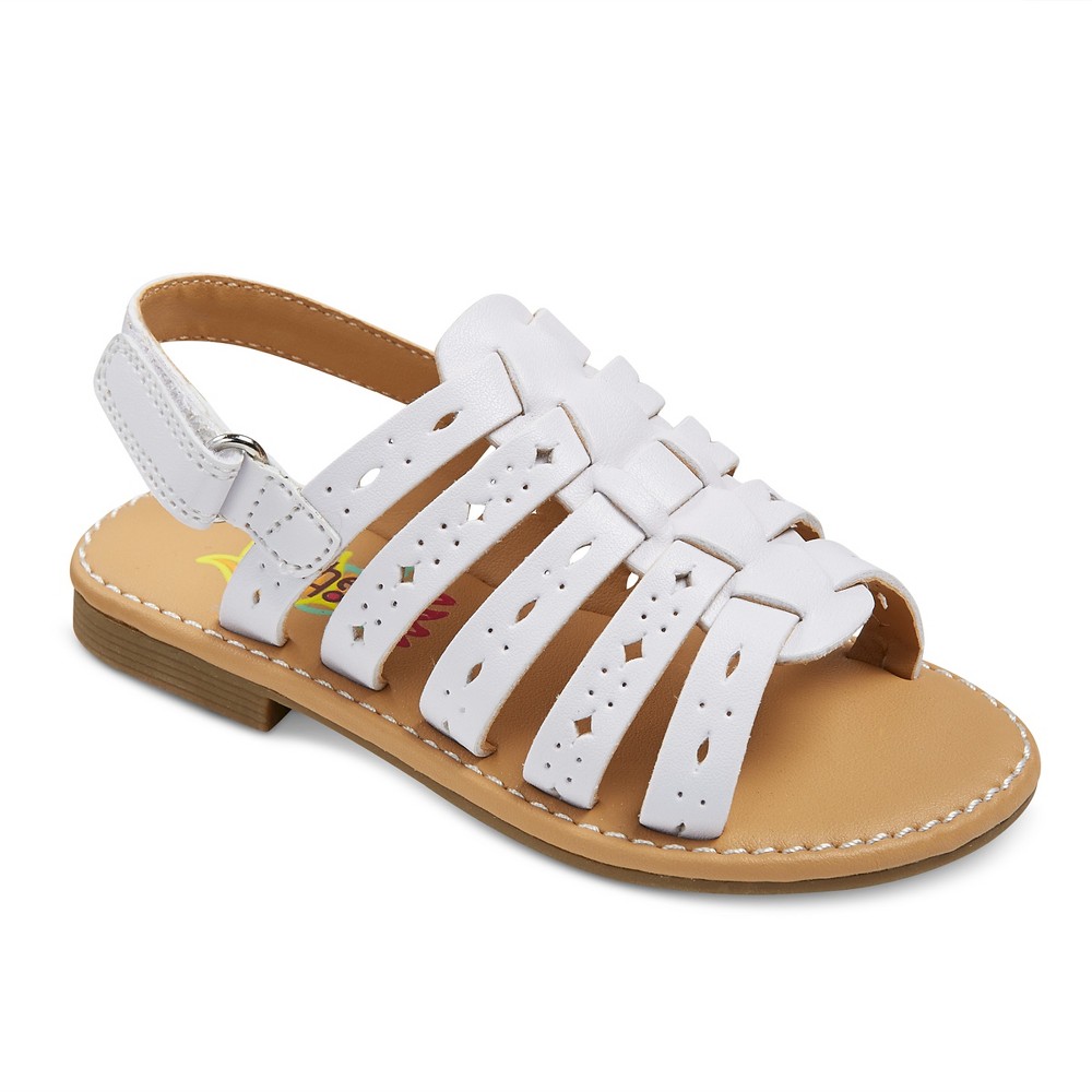 Toddler Girls Rachel Shoes Lil Petra Quarter Strap Sandals - White 8