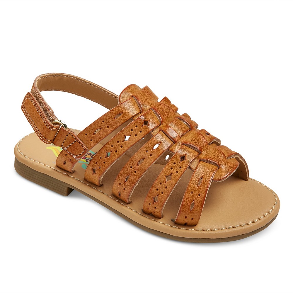 Toddler Girls Rachel Shoes Lil Petra Quarter Strap Sandals - Tan 7