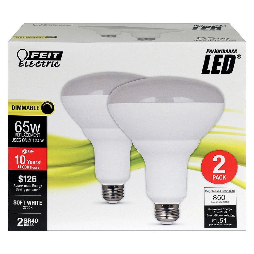UPC 017801459289 product image for Feit BR40 65-Watt Dimmable Led Light Bulb (2 Pack) 2700K - Soft White | upcitemdb.com