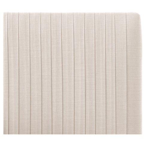 Skylar Upholstered Pleated Headboard   King   Talc Linen   Skyline 