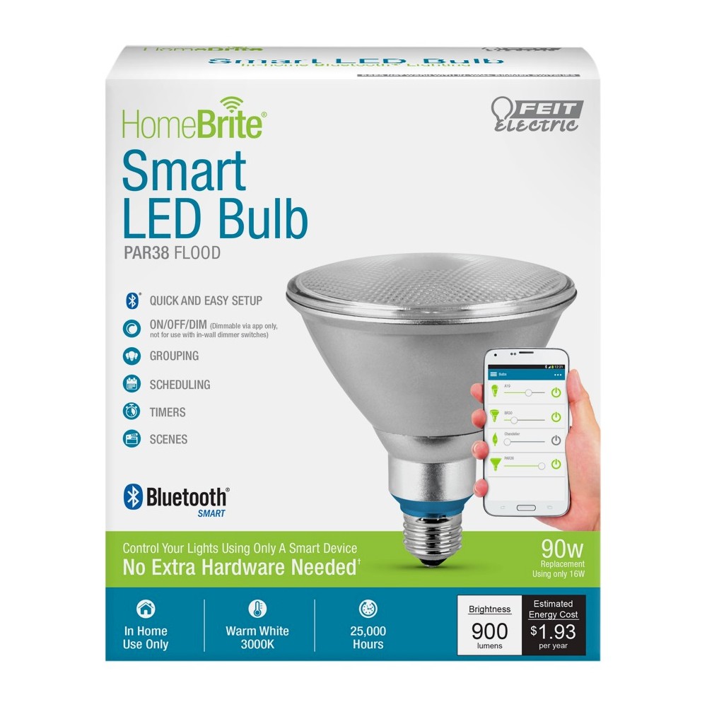 UPC 017801883275 product image for Feit HomeBrite 90-Watt PAR38 Bluetooth Smart Led Dimmable Flood Light Bulb | upcitemdb.com
