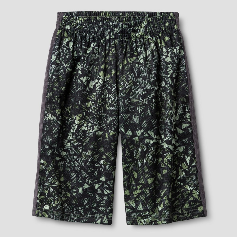 Boys Printed Lacrosse Shorts Olive Green Print XS - C9 Champion