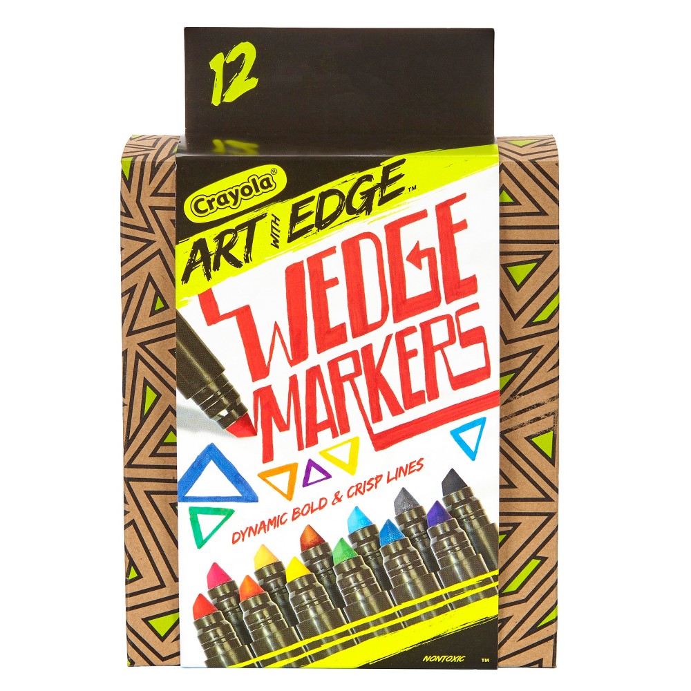 Crayola Art with Edge Wedge Markers 12ct, Multi-Colored