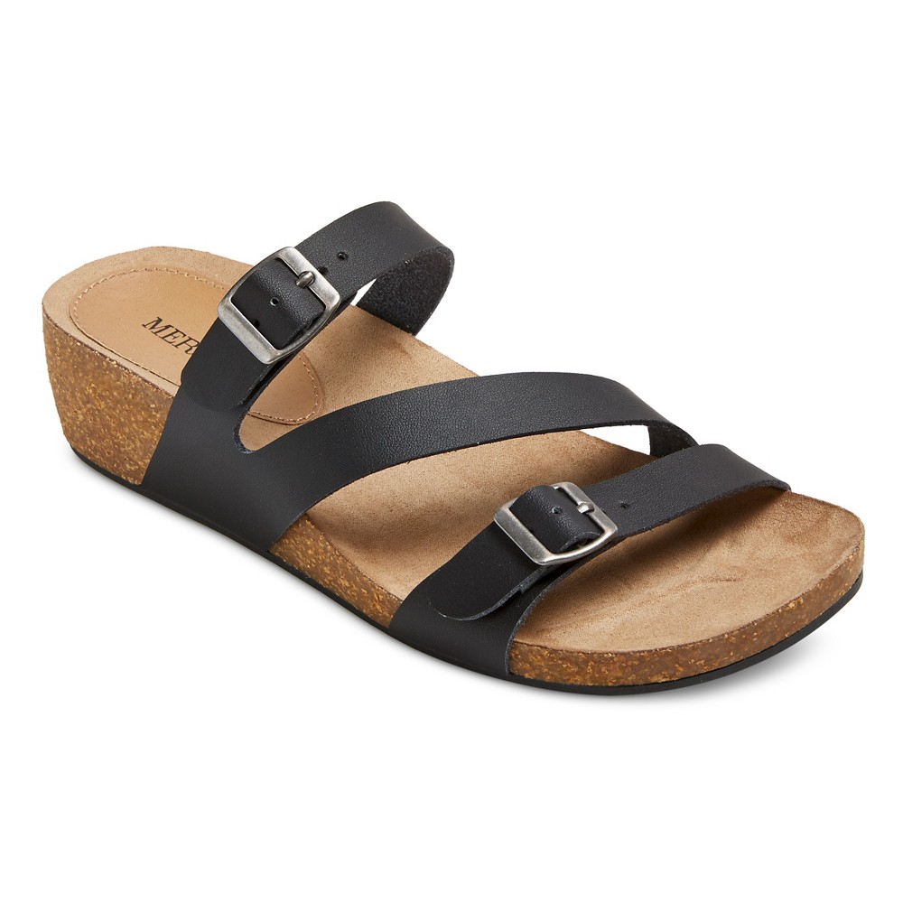 Womens Madeline Slide Sandals - Merona Black 8