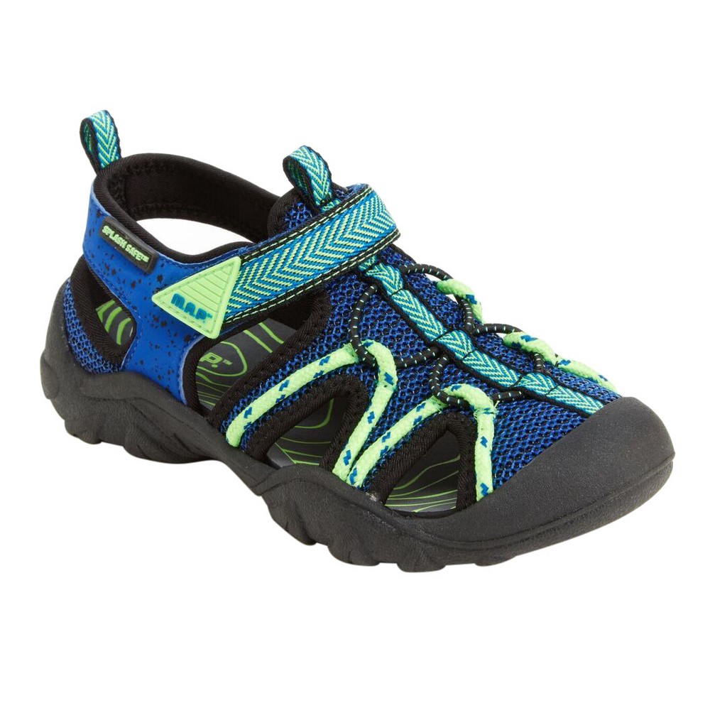 M.A.P. Boys Emmons Camping Fisherman Sandals - Black/Blue 13