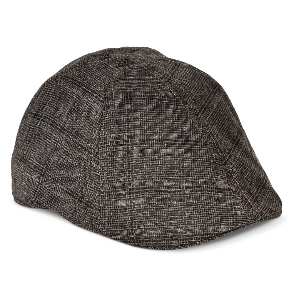 Mens 6-Panel Piece Ivy Driving Caps - Gray/Black M/L, Black Gray