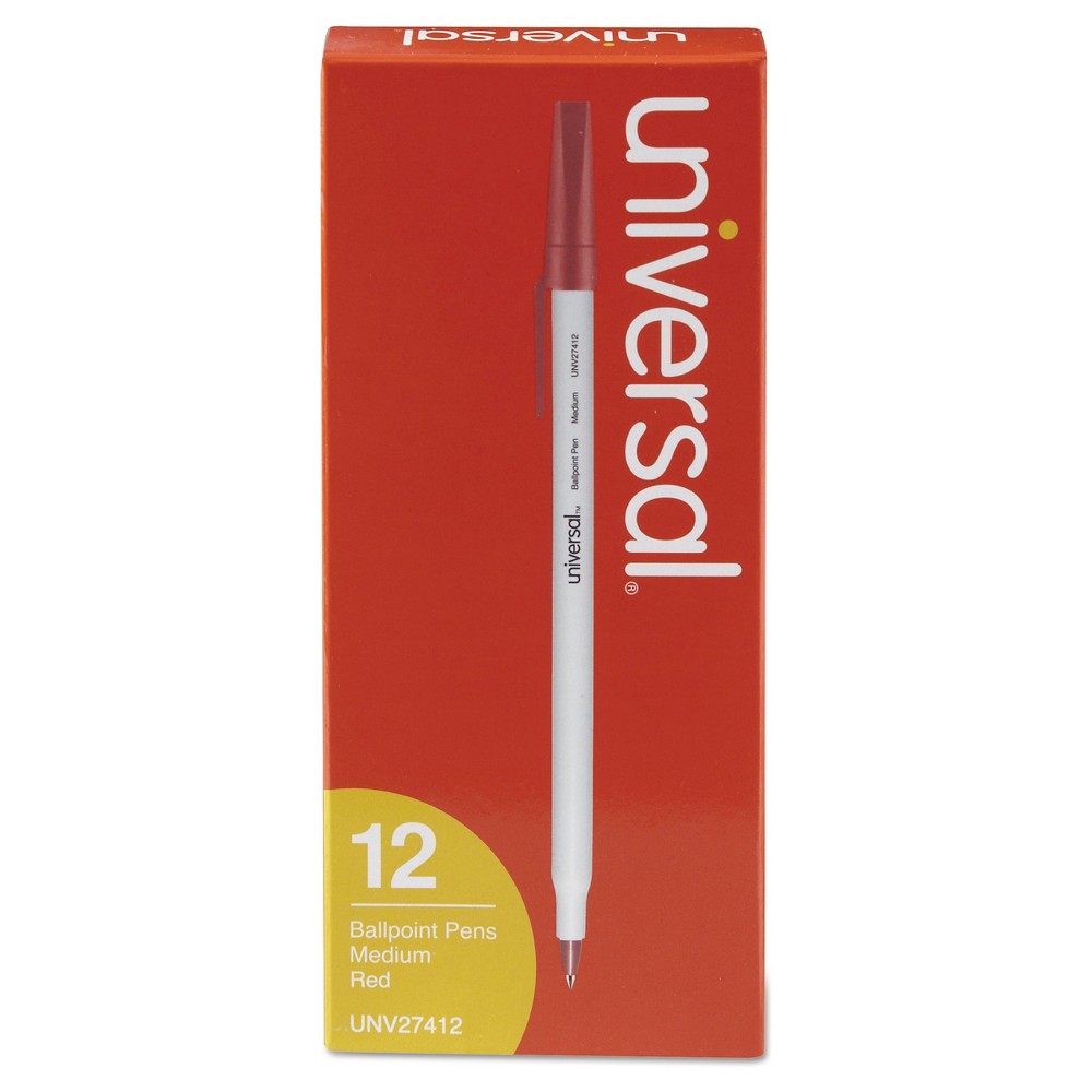 UPC 087547274125 product image for Universal Economy Ballpoint Stick Oil-Based Pen, 12 ct -Red, Red | upcitemdb.com