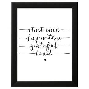 Start Each Day With A Grateful Heart Framed Art Print : Target