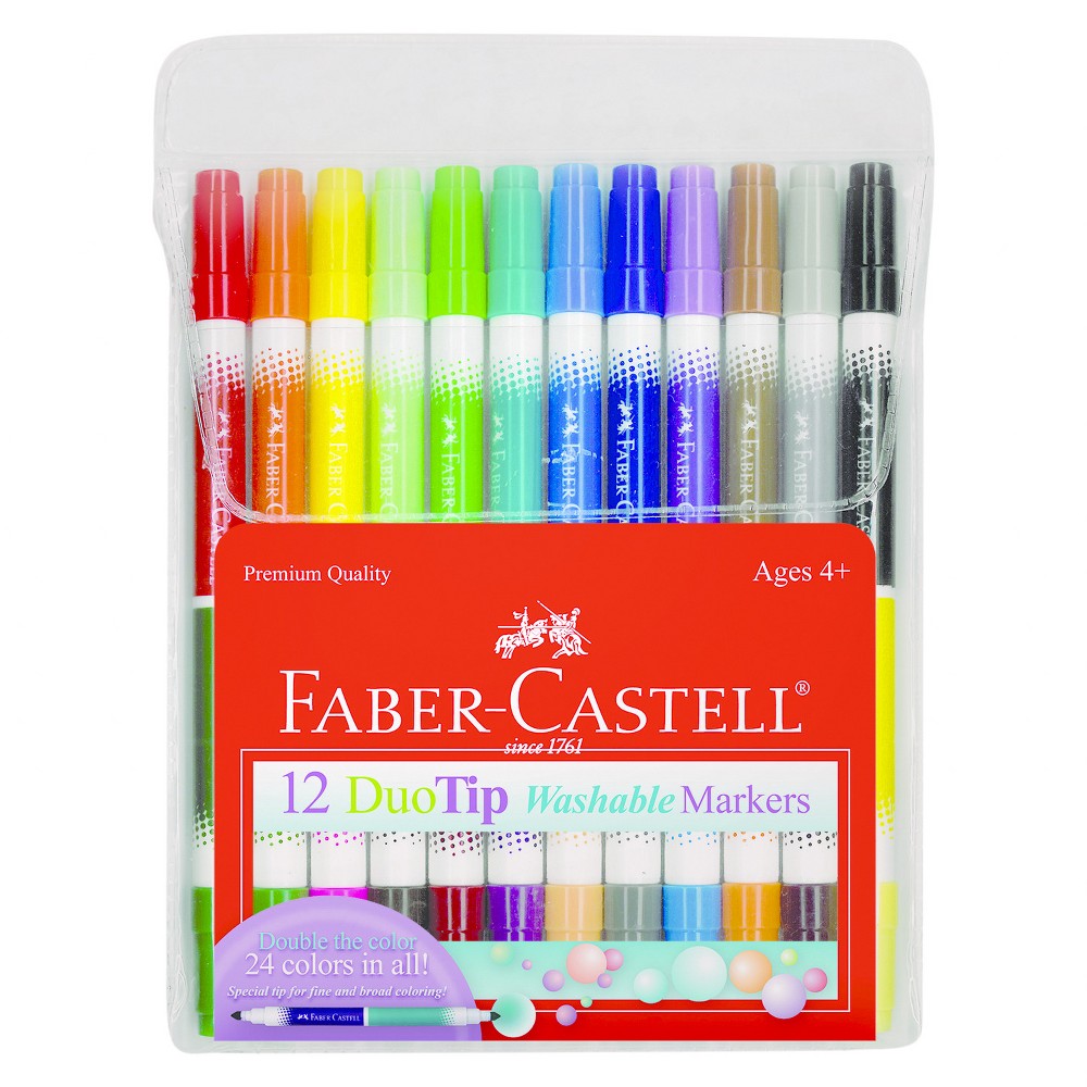 Faber-Castell Duo Tip Markers, 12ct, Multi-Colored