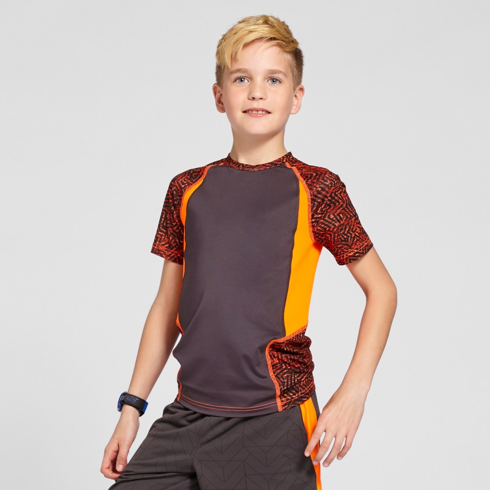 Boys Novelty Compression Shirt - C9 Champion - Orange Print M