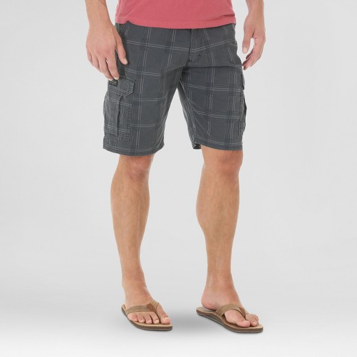 Wrangler® Men's Ripstop Cargo Shorts- Black Plaid : Target