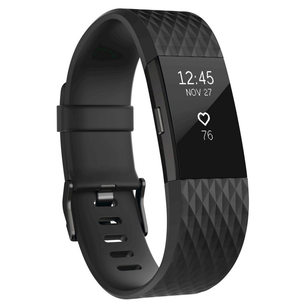 Fitbit Charge 2 Heart Rate + Fitness Wristband - Gunmetal (Grey) (Large)