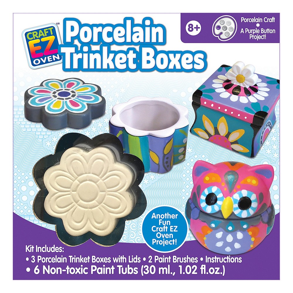 Craft EZ Oven Porcelain Trinket Boxes